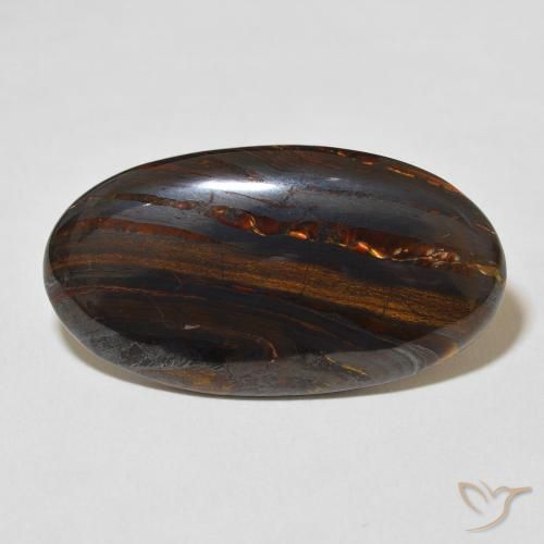 31.33ct Natural Multicolor Matriz Ojo de Tigre, Ovalada, Opaco