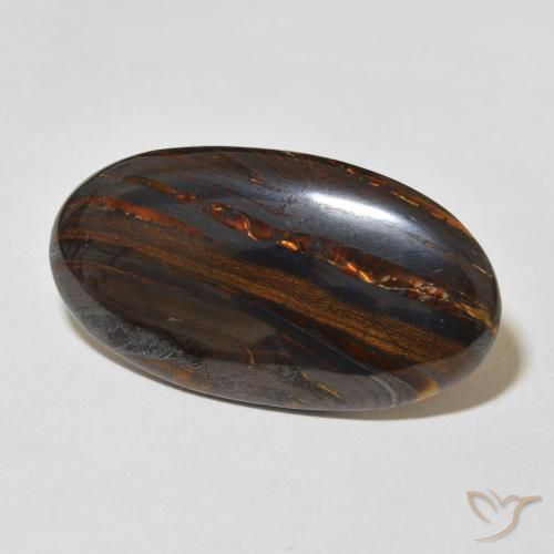 Matriz Ojo de Tigre Multicolor natural de 31.33 ct, Ovalada, Opaco