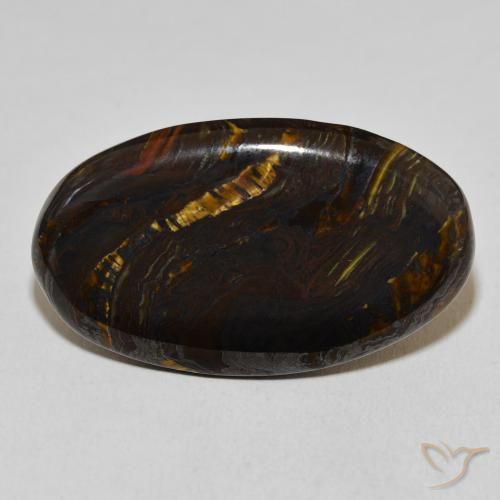 27.18ct Natural Multicolor Matriz Ojo de Tigre, Ovalada, Opaco
