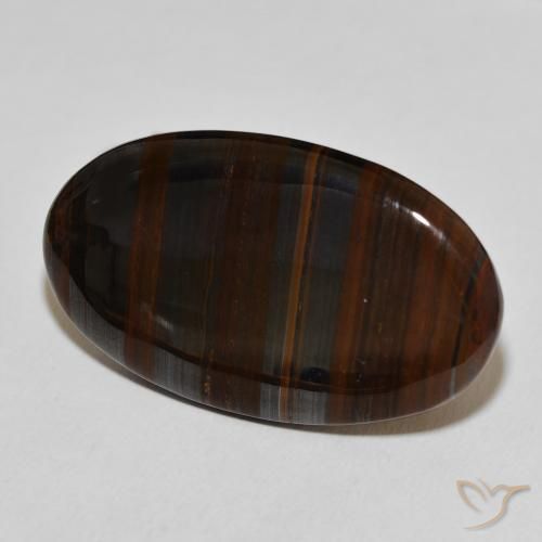 Matriz Ojo de Tigre Multicolor natural de 37.05 ct, Ovalada, Opaco