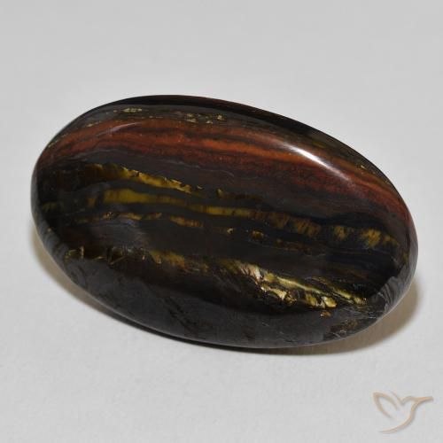 Matriz Ojo de Tigre Multicolor natural de 49.72 ct, Ovalada, Opaco