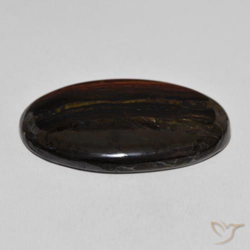 Matriz Ojo de Tigre Multicolor natural de 49.72 ct, Ovalada, Opaco