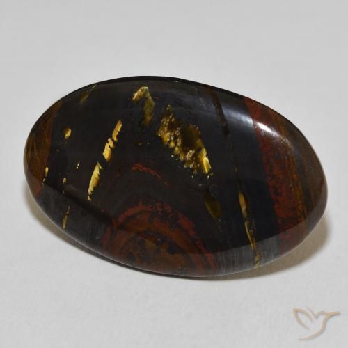 Matriz Ojo de Tigre Multicolor natural de 33.61 ct, Ovalada, Opaco