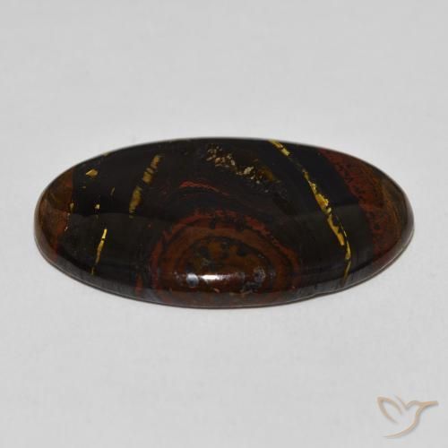Matriz Ojo de Tigre Multicolor natural de 33.61 ct, Ovalada, Opaco