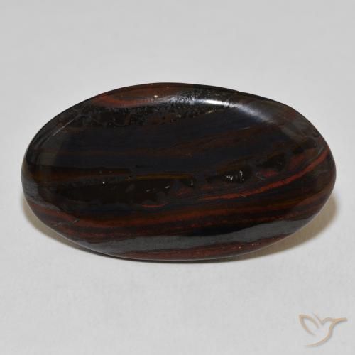 29.81ct Natural Multicolor Matriz Ojo de Tigre, Ovalada, Opaco