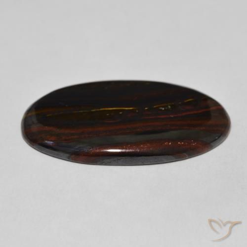Matriz Ojo de Tigre Multicolor natural de 29.81 ct, Ovalada, Opaco