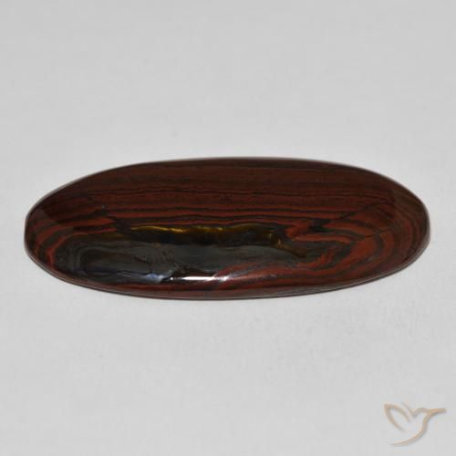 Matriz Ojo de Tigre Multicolor natural de 33.09 ct, Ovalada, Opaco