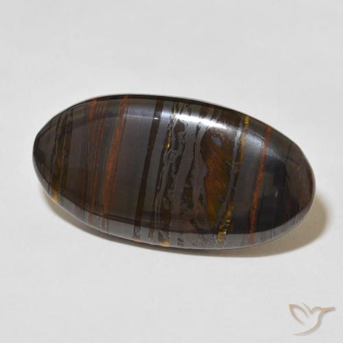 Matriz Ojo de Tigre Multicolor natural de 36.56 ct, Ovalada, Opaco