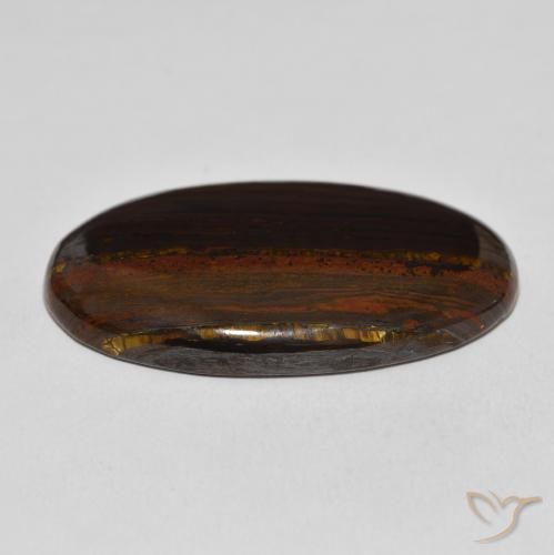 Matriz Ojo de Tigre Multicolor natural de 46.28 ct, Ovalada, Opaco