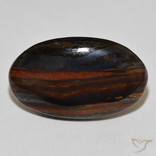 39.40ct Natural Multicolor Matriz Ojo de Tigre, Ovalada, Opaco