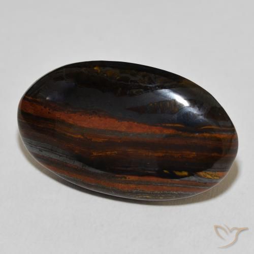 Matriz Ojo de Tigre Multicolor natural de 39.40 ct, Ovalada, Opaco