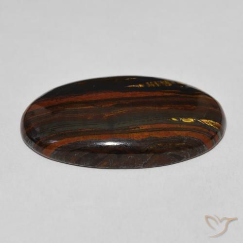 Matriz Ojo de Tigre Multicolor natural de 39.40 ct, Ovalada, Opaco