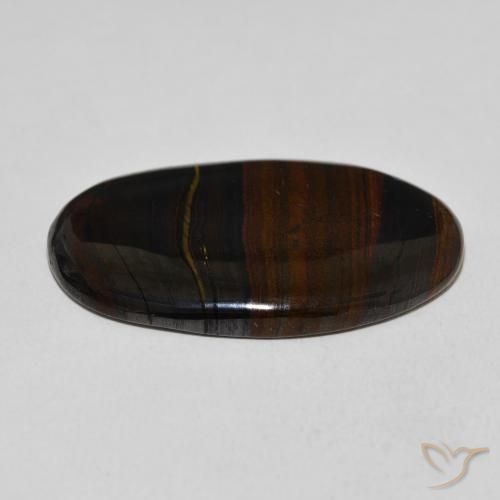 Matriz Ojo de Tigre Multicolor natural de 30.78 ct, Ovalada, Opaco