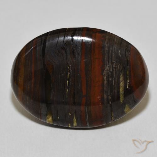 43.25ct Natural Multicolor Matriz Ojo de Tigre, Ovalada, Opaco