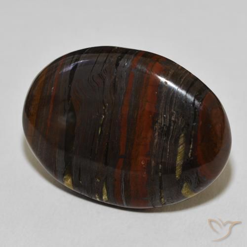Matriz Ojo de Tigre Multicolor natural de 43.25 ct, Ovalada, Opaco