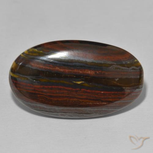 34.30ct Natural Multicolor Matriz Ojo de Tigre, Ovalada, Opaco