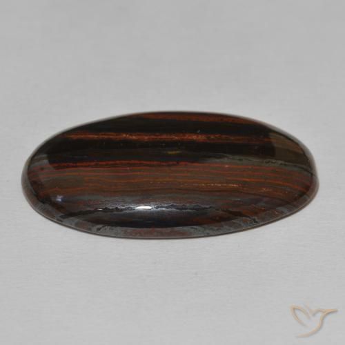 Matriz Ojo de Tigre Multicolor natural de 34.30 ct, Ovalada, Opaco