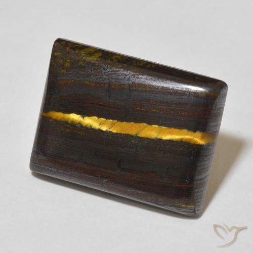 Matriz Ojo de Tigre Multicolor natural de 23.57 ct, Corte Baguette, Opaco