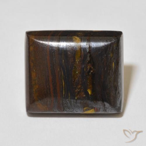 27.25ct Natural Multicolor Matriz Ojo de Tigre, Corte Baguette, Opaco