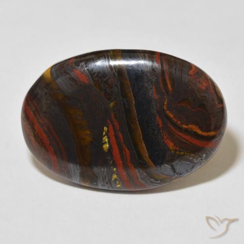 27.96ct Natural Multicolor Matriz Ojo de Tigre, Ovalada, Opaco