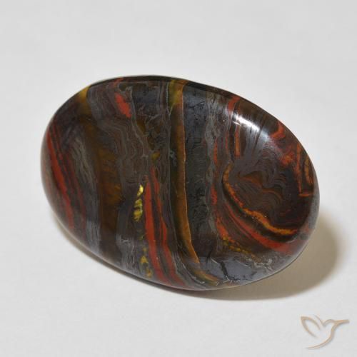 Matriz Ojo de Tigre Multicolor natural de 27.96 ct, Ovalada, Opaco