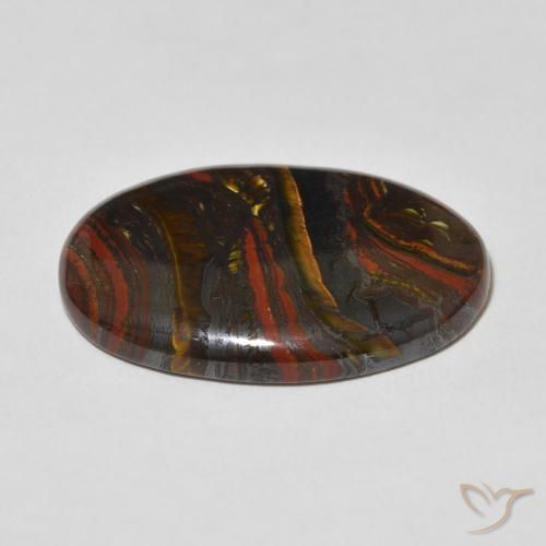 Matriz Ojo de Tigre Multicolor natural de 27.96 ct, Ovalada, Opaco