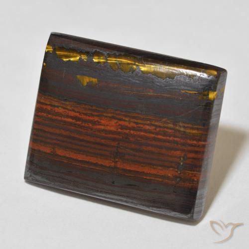 Matriz Ojo de Tigre Multicolor natural de 44.19 ct, Corte Baguette, Opaco