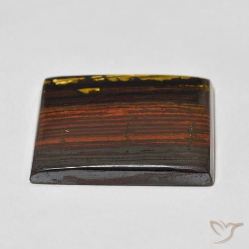 Matriz Ojo de Tigre Multicolor natural de 44.19 ct, Corte Baguette, Opaco
