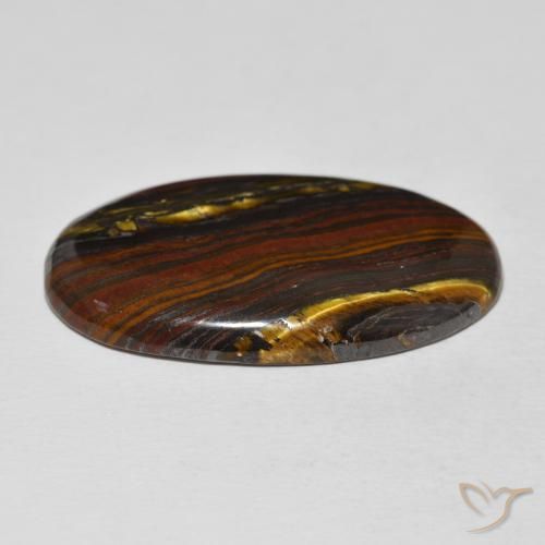 Matriz Ojo de Tigre Multicolor natural de 32.51 ct, Ovalada, Opaco