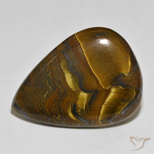 56.27ct Natural Multicolor Matriz Ojo de Tigre, En forma de pera, Opaco