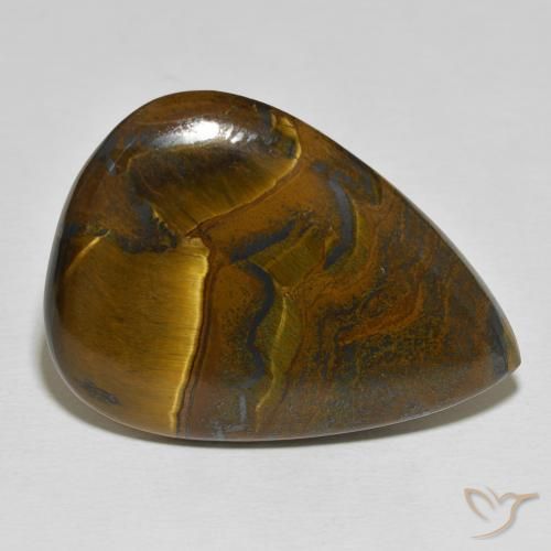 Matriz Ojo de Tigre Multicolor natural de 56.27 ct, En forma de pera, Opaco
