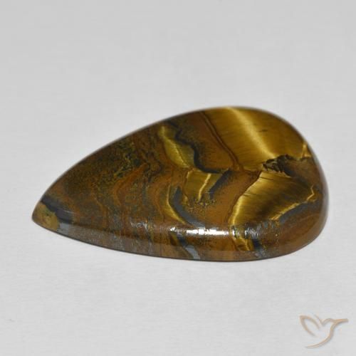 Matriz Ojo de Tigre Multicolor natural de 56.27 ct, En forma de pera, Opaco