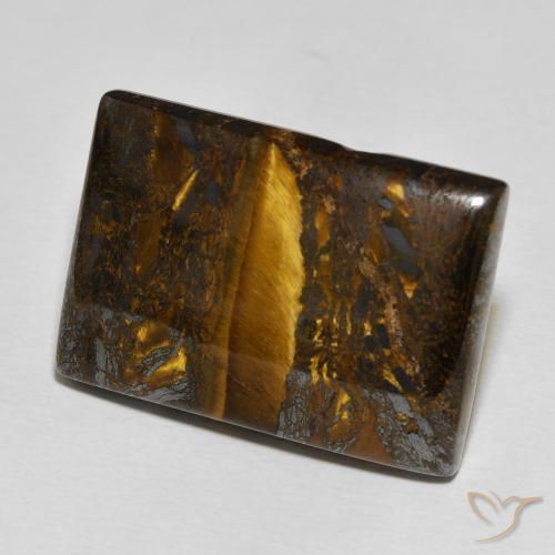 Matriz Ojo de Tigre Multicolor natural de 49.75 ct, Corte Baguette, Opaco