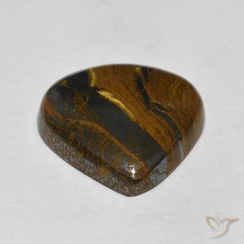 Matriz Ojo de Tigre Multicolor natural de 23.86 ct, En forma de pera, Opaco