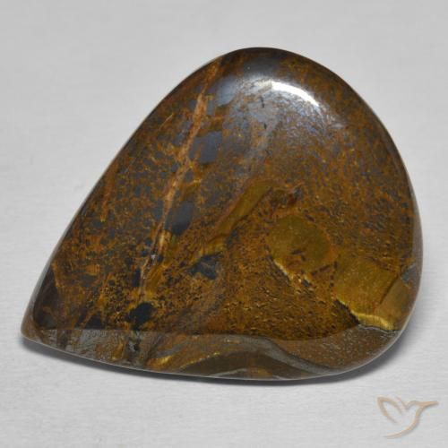 Matriz Ojo de Tigre Marrón cedro natural de 31.52 ct, En forma de pera, Opaco