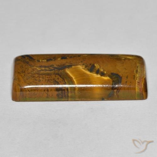 Matriz Ojo de Tigre Marrón dorado natural de 36.09 ct, Corte Baguette, Opaco