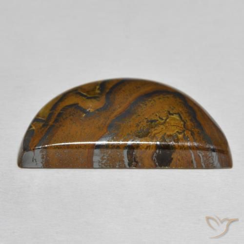 Matriz Ojo de Tigre Marrón cálido natural de 36.48 ct, Elegante, Opaco