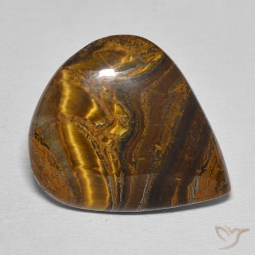 Matriz Ojo de Tigre Marrón cedro natural de 24.22 ct, En forma de pera, Opaco