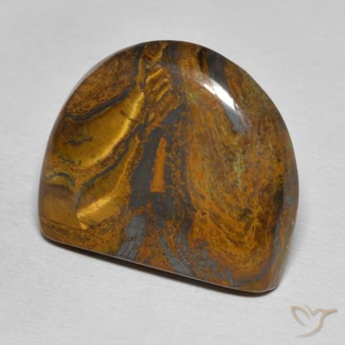 Matriz Ojo de Tigre Marrón medio natural de 26.82 ct, Elegante, Opaco