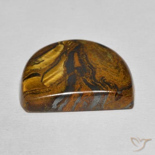 Matriz Ojo de Tigre Marrón medio natural de 26.82 ct, Elegante, Opaco