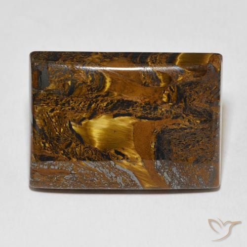 48.76ct Natural Marrón dorado Matriz Ojo de Tigre, Corte Baguette, Opaco