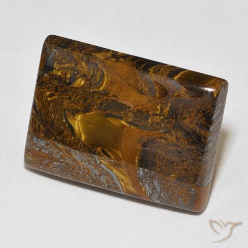 Matriz Ojo de Tigre Marrón dorado natural de 48.76 ct, Corte Baguette, Opaco