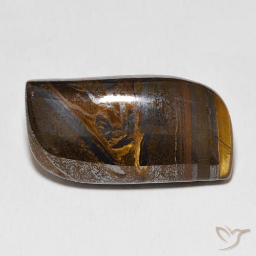 Matriz Ojo de Tigre Marrón cálido natural de 33.73 ct, Elegante, Opaco