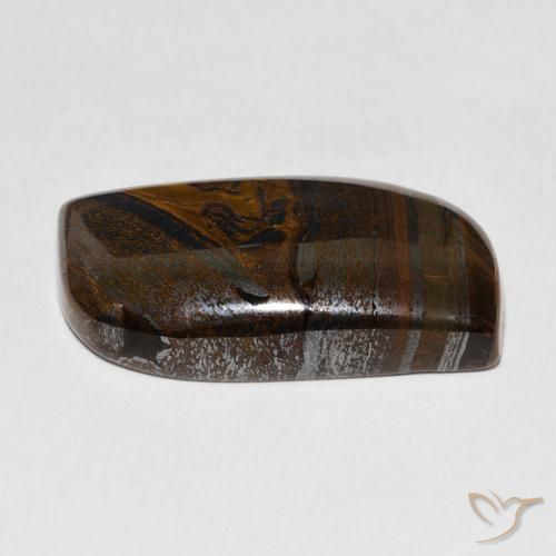 Matriz Ojo de Tigre Marrón cálido natural de 33.73 ct, Elegante, Opaco