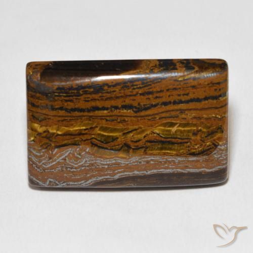 50.36ct Natural Marrón dorado Matriz Ojo de Tigre, Corte Baguette, Opaco