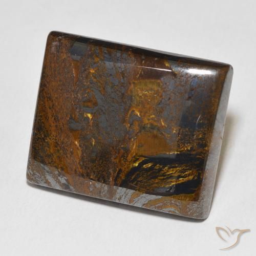 Matriz Ojo de Tigre Marrón cálido natural de 58.40 ct, Corte Baguette, Opaco