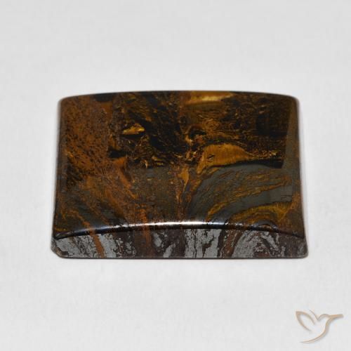 Matriz Ojo de Tigre Marrón cálido natural de 58.40 ct, Corte Baguette, Opaco