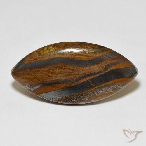 58.70ct Natural Marrón amarillento Matriz Ojo de Tigre, Marquesa, Opaco