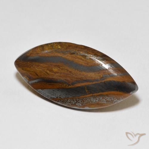 Matriz Ojo de Tigre Marrón amarillento natural de 58.70 ct, Marquesa, Opaco