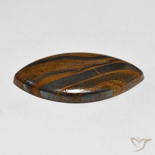 Matriz Ojo de Tigre Marrón amarillento natural de 58.70 ct, Marquesa, Opaco